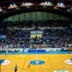 Una totale del PalaGuerrieri domenica nel match contro Giulianova