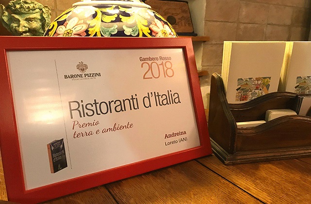 Il premio al ristorante "Andreina" di Loreto