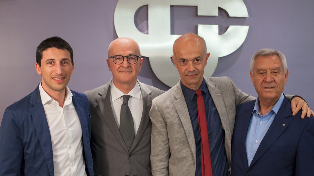 Da sinistra, Claudio Rovelli presidente Bcc di Pergola, Mauro Tarsi dg Bcc di Corinaldo, Mario Montesi dg Bcc di Pergola, Felice Saccinto, presidente della Bcc di Corinaldo