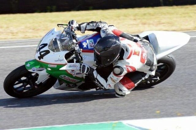 Diego Goretti in sella alla sua moto