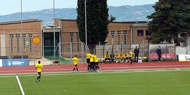I gialloblu esultano contro Fc Vigor Senigallia