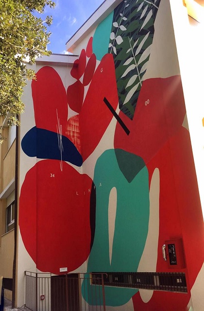 Il murale di Giulio Vesprini con il quale si è aggiudicato il Premio città di Staffolo 2017 Il murale di Giulio Vesprini con il quale si è aggiudicato il Premio città di Staffolo 2017