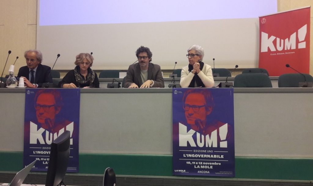 Da sin. il rettore Univpm Sauro Longhi, Paola Marchegiani (Regione Marche) e gli assessori Paolo Marasca (Cultura) ed Emma Capogrossi (Politiche Sociali)