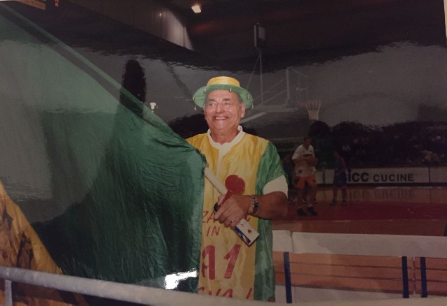 Alvaro Rumori in veste gialloverde con i colori della Sicc Basket