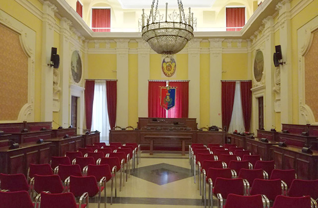L'aula per le sedute del Consiglio comunale di Senigallia