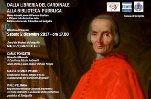 Locandina del convegno sulla biblioteca comunale Antonelliana di Senigallia