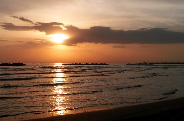 Il mare Adriatico visto dalla spiaggia di Senigallia