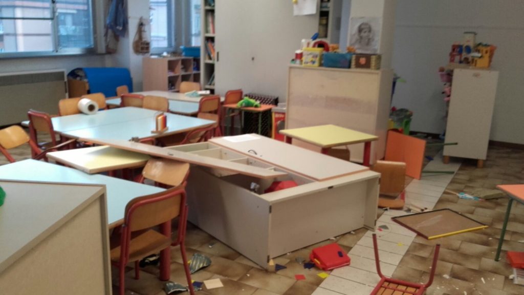 I danni alla scuola Tombari di Ancona