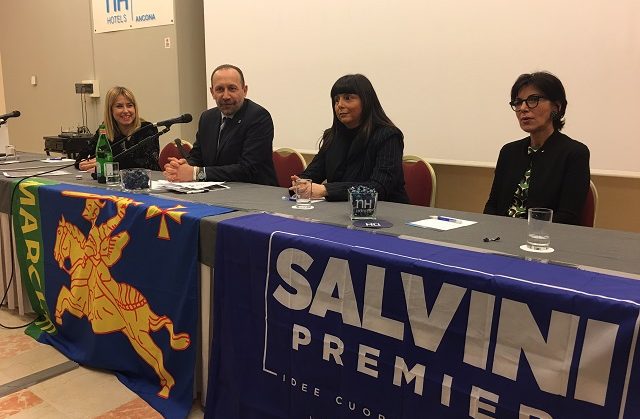 Silvia Gregori con Paolo Arrigoni, commissario nazionale Lega Nord Marche