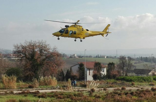 L'eliambulanza in volo