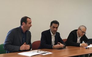 Pesaresi, Pieroni e Tiberi nel corso della conferenza stampa sulla Form che si è svolta lunedì 16 gennaio