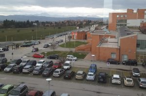 Il parcheggio dell'ospedale di Jesi