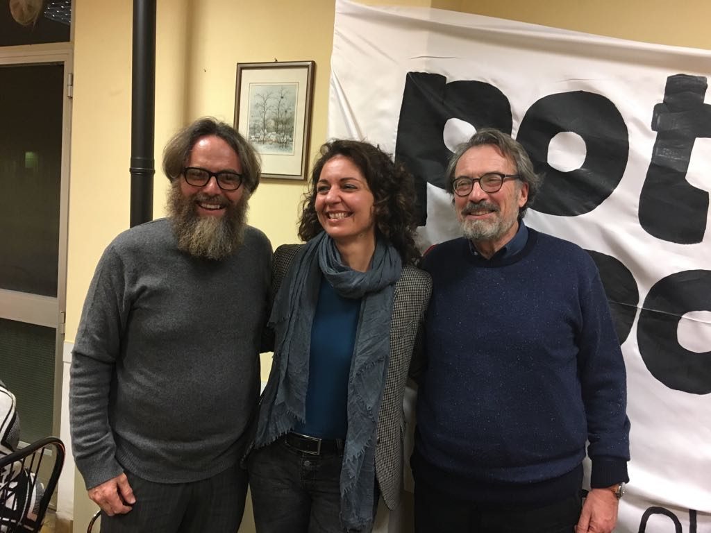 Giorgio Cremaschi con i candidati Valeria Carnevali e Stefano Gatti