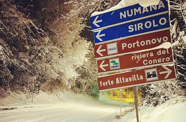 La forte nevicata della notte