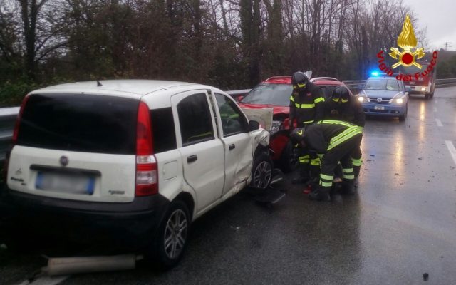 Le auto coinvolte nello scontro a Falconara Marittima