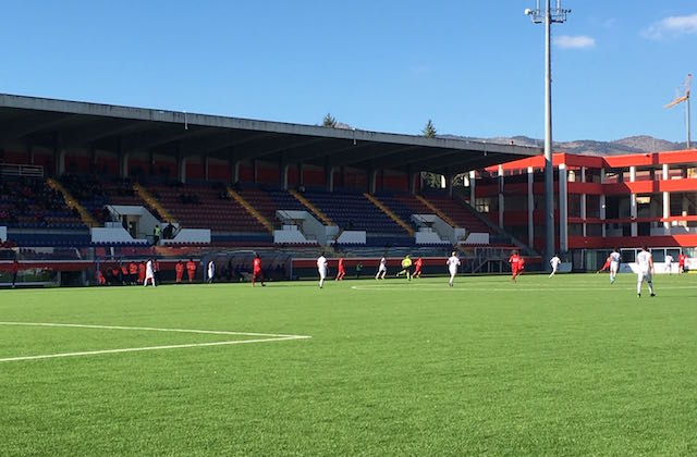 Un momento della partita tra L'Aquila e Fabriano Cerreto