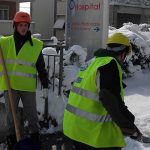 Due squadre del gruppo scout Cngei sono al lavoro per liberare l’ospedale dalla neve