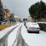 La neve a Senigallia lunedì 26 febbraio 2018: zona Cesanella