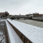 La neve a Senigallia lunedì 26 febbraio 2018: fiume Misa e centro storico