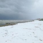 La neve a Senigallia lunedì 26 febbraio 2018: la spiaggia di velluto innevata