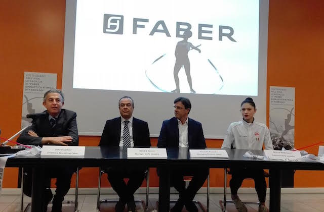 La presentazione, stamattina, del rapporto di sponsorizzazione tra l'azienda Faber e la Ginnastica Ritmica Fabriano