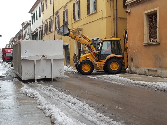 Corso Matteotti ripulito dalla neve