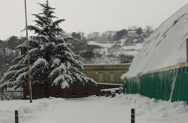 Uno degli impianti colpiti dalle nevicate di questi giorni