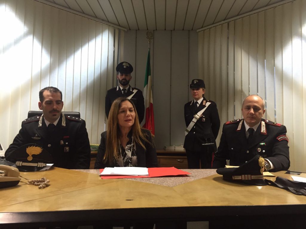Fabio Ibba, comandante carabinieri Compagnia di Ancona, il procuratore Irene Bilotta e Giuseppe Caiazzo comandante carabinieri Brecce Bianche