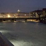 Il fiume Misa a Senigallia, il centro storico visto dal porto