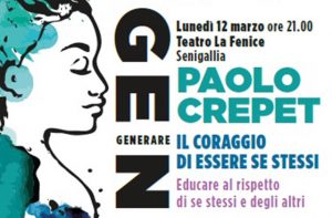 La locandina dell’incontro “Il coraggio di essere se stessi” con Paolo Crepet