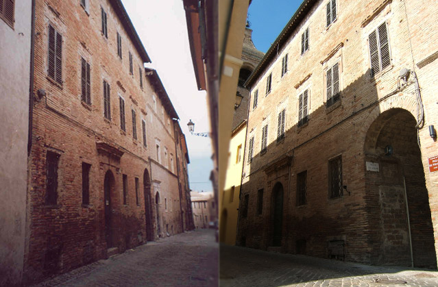 Palazzo Gambelli a Ostra Vetere, prima e dopo l'intervento di riqualificazione