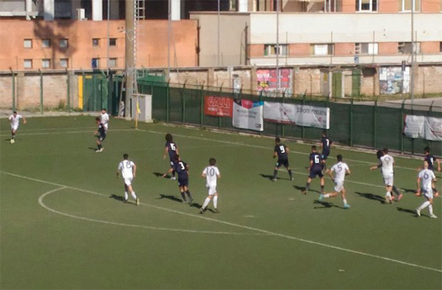 Una fase del match tra Fc Vigor Senigallia e Gabicce Gradara