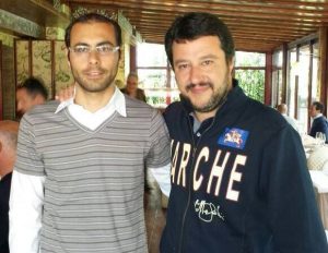 Stefano Caricchio, candidato sindaco della Lega a Falconara, e Matteo Salvini