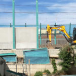 Il cantiere in via Perugia, a Senigallia, per l'installazione delle barriere antirumore