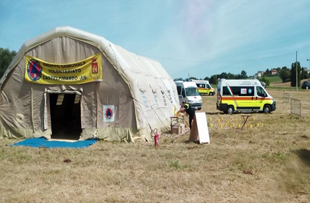 I soccorritori della Protezione civile e della Croce verde di Castelfidardo