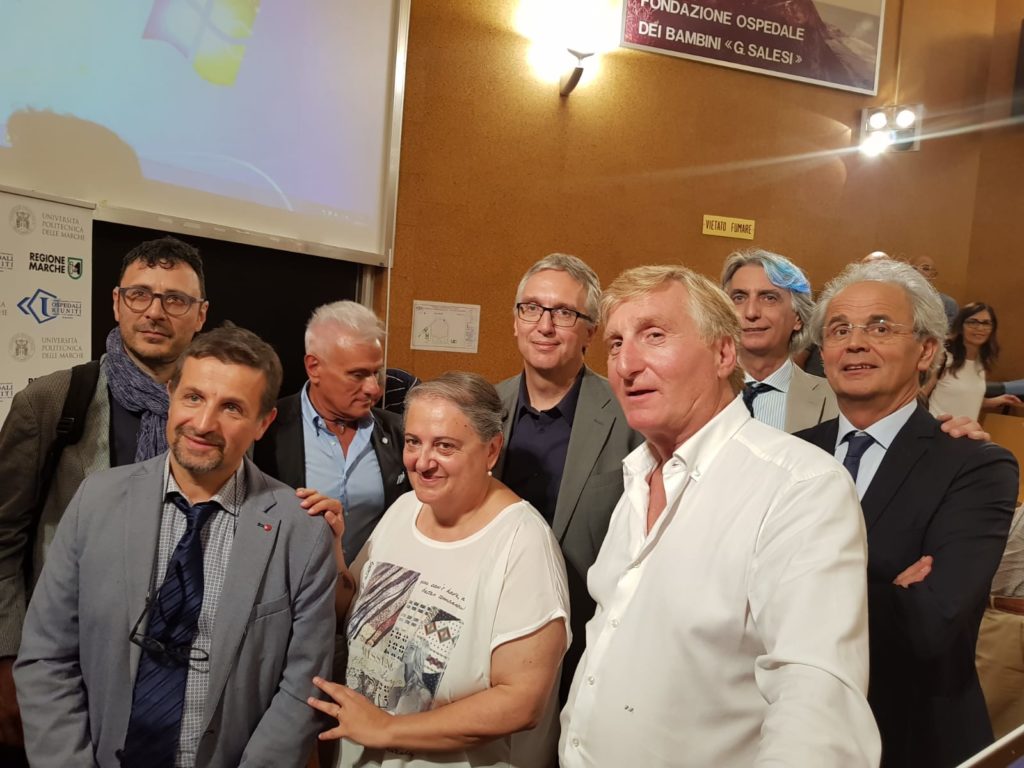Gli ospiti della conferenza stampa che si è tenuta ad Ancona sul nuovo ospedale Salesi
