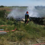 Incendio a Montemarciano: l'intervento dei Vigili del fuoco