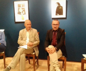 Mauro Tarantino Segretario generale della Carisj e Andrea Bruciati curatore della mostra a Palazzo Bisaccioni