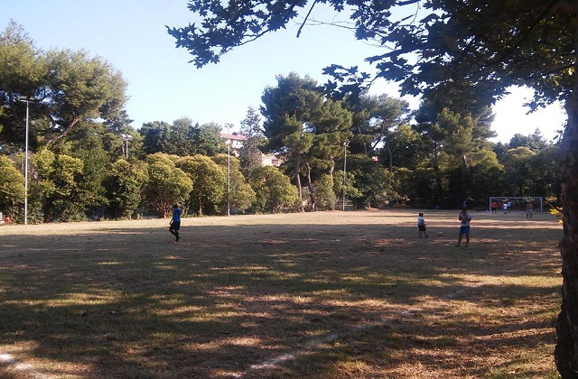 Il campo da calciotto del Parco dei Saveriani
