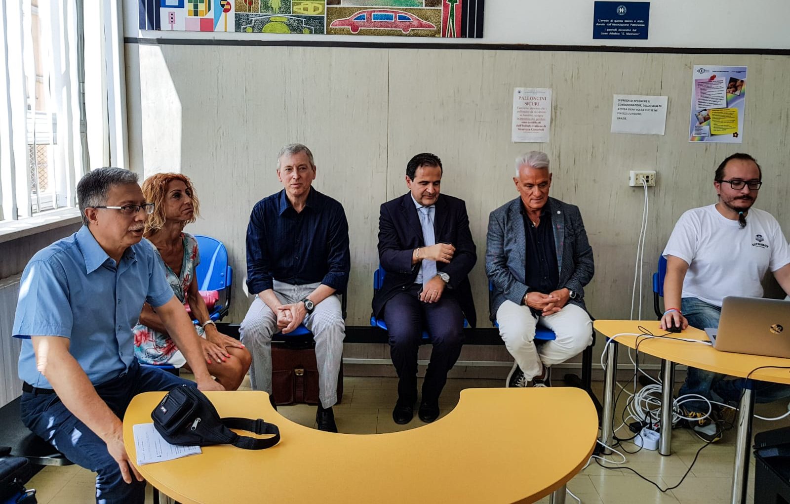 Da sinistra Carlo Rossi, Silvia Faggi, Corrado Marri, Marco Gnocchini, Michele Caporossi e Samuele Canonico