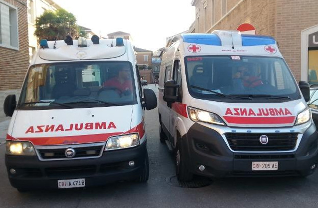 Alcune ambulanze della Croce Rossa Italiana, comitato di Senigallia
