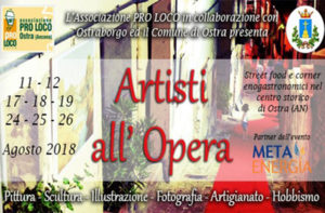 Locandina di "Artisti all'opera" a Ostra