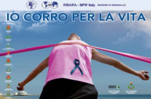 La locandina dell'evento benefico "Io corro per la vita" di Senigallia