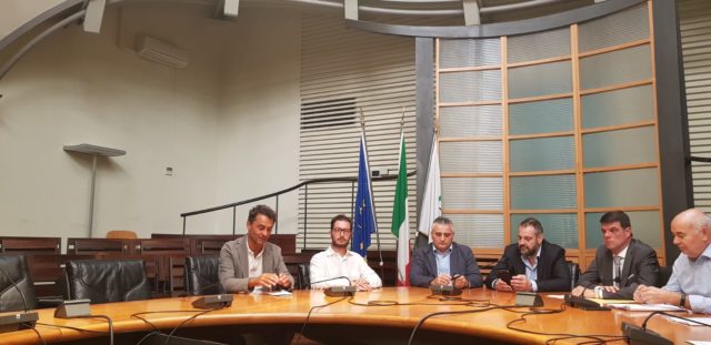 Da sinistra, Pieroni, Busilacchi, Bisonni, Urbinati, Rapa, Giancarli, Sciapichetti