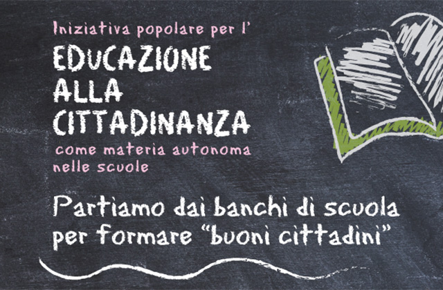 La locandina per la proposta di legge sull'educazione alla cittadinanza