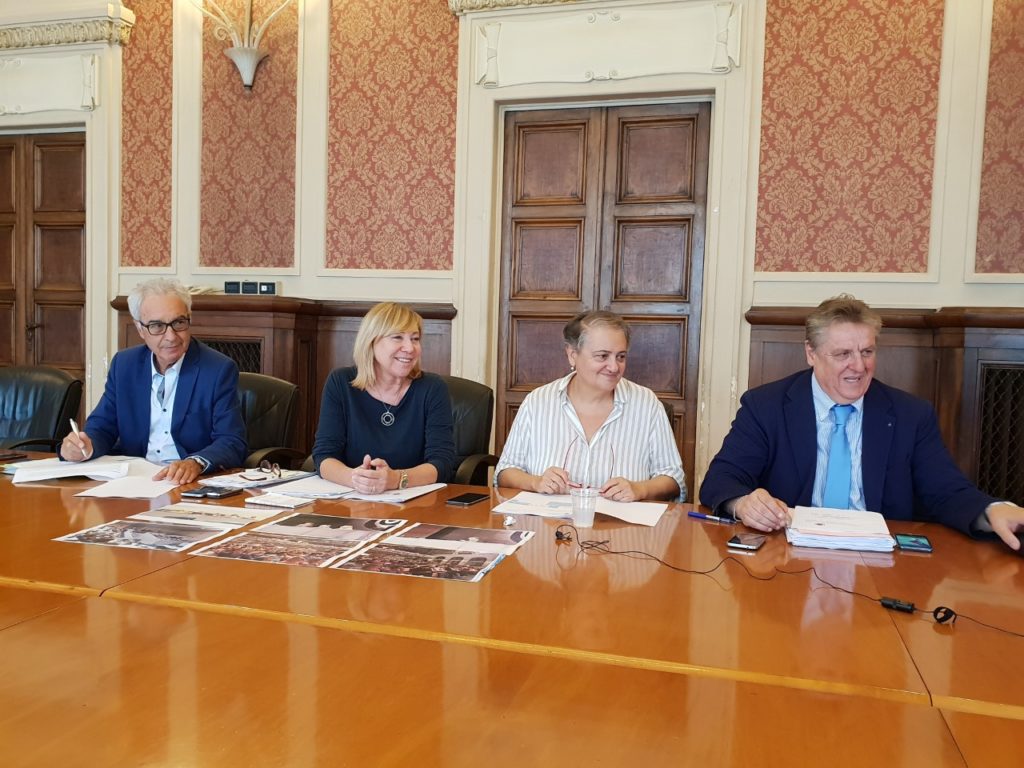 Da sin. gli assessori Paolo Manarini e Tiziana Borini, il sindaco Valeria Mancinelli e l'assessore Stefano Foresi
