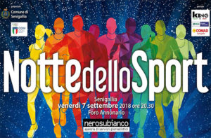 La locandina della "Notte dello sport" 2018 a Senigallia