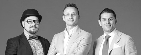(da sinistra) Francesco Carpineti, Michele Luconi e Andrea Carpineti di Design Italian Shoes