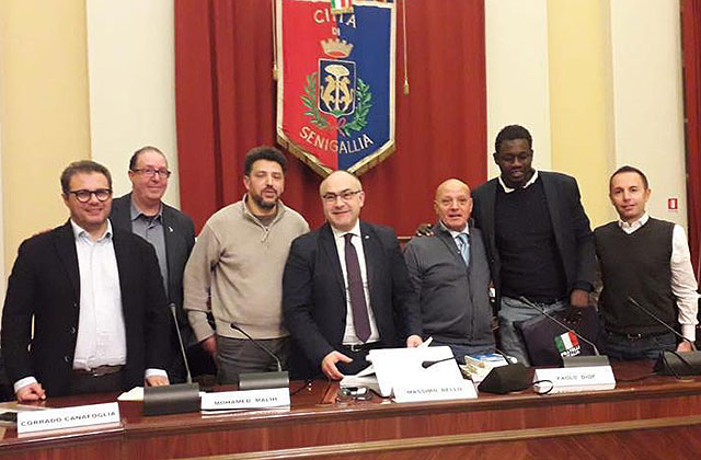 I relatori all'incontro sull'immigrazione tenutosi a Senigallia