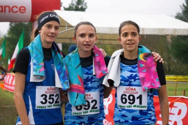 Il podio femminile del Cross Valmusone di Osimo vinto dalla giovanissima Francesca Tommasi